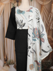 Black Floral Woven Design Cotton Straight Cut Salwar Suit with Dupatta