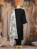 Black Floral Woven Design Cotton Straight Cut Salwar Suit with Dupatta