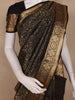 Black Floral Woven Design Kanchipuram Silk Saree