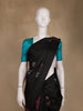 Black Floral Woven Kanchipuram Silk Saree