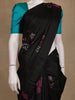 Black Floral Woven Kanchipuram Silk Saree