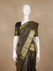 Black Floral Woven Pure Kanchipuram Silk Saree - Diadem