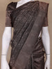 Black Floral Woven Pure Kanchipuram Silk Saree with Zari Border