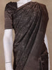 Black Floral Woven Pure Kanchipuram Silk Saree with Zari Border