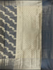 Black Floral Woven Semi Tussar Saree