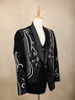 Black Floral and Geometric Embroidered Velvet Men's Suit