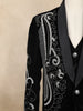 Black Floral and Geometric Embroidered Velvet Men's Suit