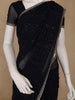 Black Geometric Designed Georgette Saree With Stone Work Border
