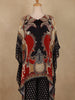 Black Geometric Printed Design Crepe Kaftan Suit