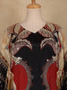 Black Geometric Printed Design Crepe Kaftan Suit