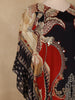 Black Geometric Printed Design Crepe Kaftan Suit