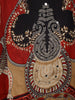 Black Geometric Printed Design Crepe Kaftan Suit