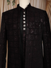 Black Geometric Sequins Embroidered Indo-Western Velvet Sherwani