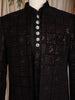Black Geometric Sequins Embroidered Indo-Western Velvet Sherwani