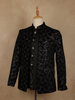 Black Geometric Sequins Embroidered Velvet Men’s Suit