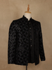 Black Geometric Sequins Embroidered Velvet Men’s Suit