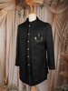 Black Geometric Textured Embroidered Indo-Western Polyester Sherwani for Men