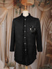 Black Geometric Textured Embroidered Indo-Western Polyester Sherwani for Men