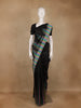 Black Multicolor Striped Design Silk Saree