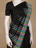 Black Multicolor Striped Design Silk Saree