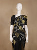 Black Geometric Woven Pure Kanchipuram Silk Saree with Zari Work