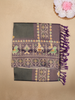 Black Ikat Woven Art Silk Saree with Contrast Purple Border