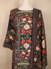 Black Kashmiri Floral Printed Design Crepe Straight Cut Salwar Suit with Dupatta