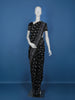 Black Leaf Printed Cotton Saree - Diadem