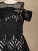 Black Leaf Sequins Design Party Wear Gown For Girls