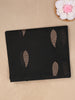 Black Leaf Woven Design Cotton Saree with Self Border