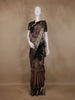 Black Madhubani Printed Chanderi Cotton Saree with Zari Border