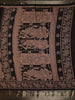 Black Madhubani Printed Chanderi Cotton Saree with Zari Border