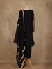Black Mirror Work Embroidered Cotton Salwar Suit with Dupatta