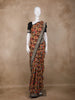 Black Multi-Color Abstract Printed Design Pure Tussar Saree with Contrast Zari Border