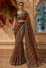 Black Multi-Color Abstract Printed Design Pure Tussar Saree with Contrast Zari Border