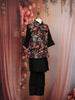 Black Multicolor Floral Embroidered Jacket Silk Kurta Set for Boys