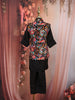 Black Multicolor Floral Embroidered Jacket Silk Kurta Set for Boys