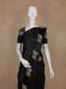Black Obstacle Design Woven Semi Tussar Saree