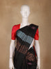 Black Paisley And Birds Motif Woven Design Pure Kanchipuram Silk Saree