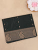 Black Paisley Butta Woven Design Cotton Saree with Self Border