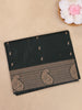 Black Paisley Butta Woven Design Cotton Saree with Self Border