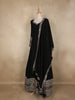 Black Paisley Design Semi Silk Gown with Dupatta