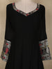 Black Paisley Design Semi Silk Gown with Dupatta