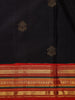 Black Paisley Designed Silk Saree