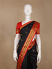 Black Paisley Designed Silk Saree