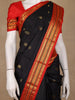 Black Paisley Designed Silk Saree