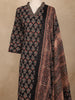 Black Paisley Printed Cotton Salwar Suit
