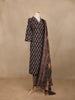 Black Paisley Printed Cotton Salwar Suit