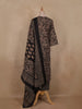 Black Paisley Printed Cotton Straight Cut Salwar Suit with Printed Dupatta