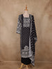 Black Paisley Printed Crepe Salwar Suit with Dupatta